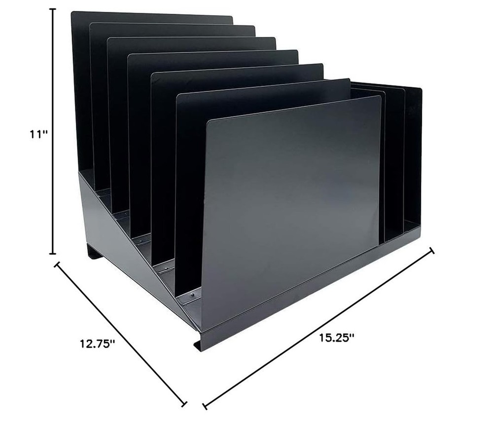 Huron Desktop File Binder Organizer Storage, Combination Vertical 3/Slant 6 S...