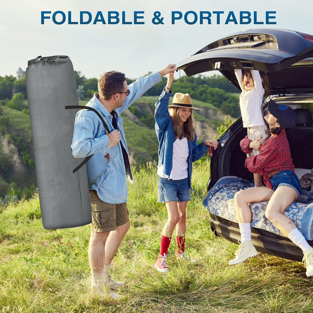 Oversized XXL Folding Camping Cot, Heavy Duty Sleeping Cot for Adults with Mattr