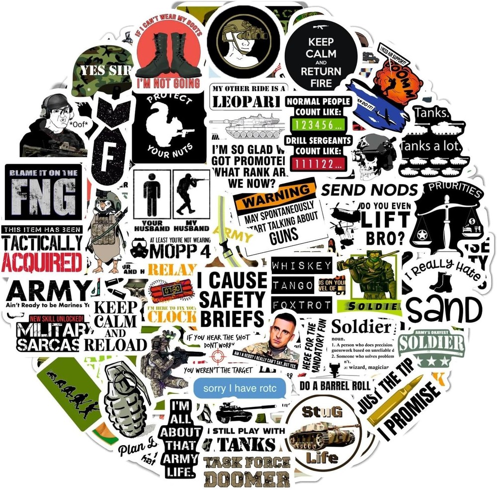 100 High-Quality Army Stickers - Waterproof Decals for Personalization & Decor