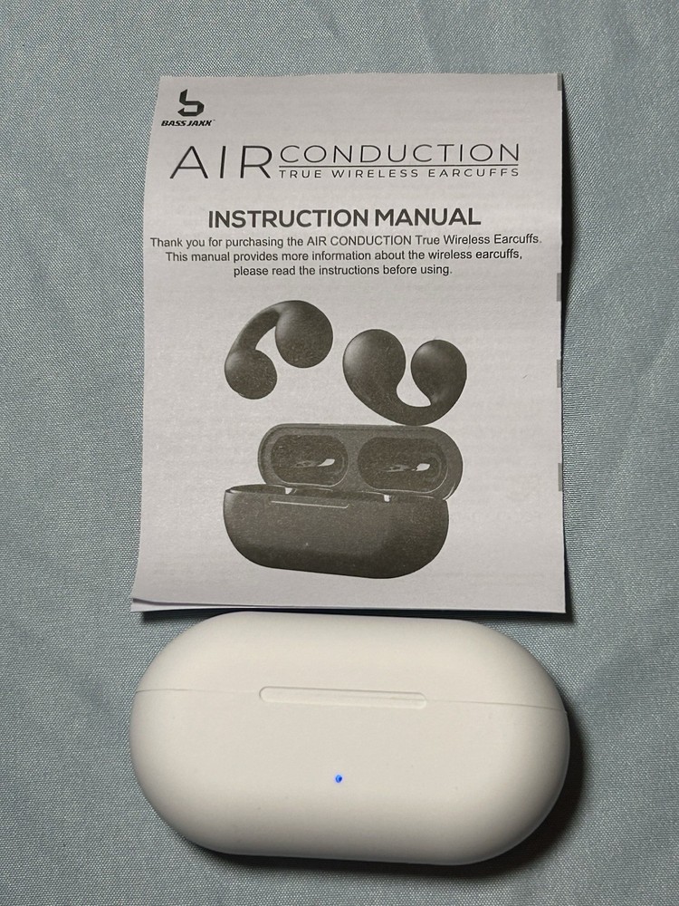 White Base Jaxx Bluetooth Headset-Ear Conduction-New