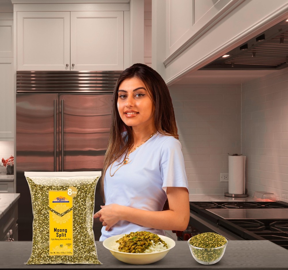 Rani Moong Split 8bs (128oz) Bulk Split Mung Beans WITH skin