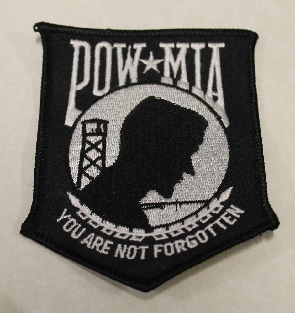 POW MIA Black Biker Jacket Patch