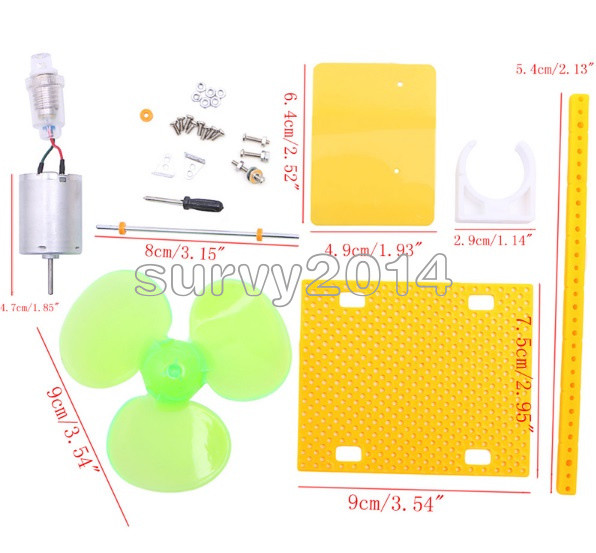 Micro Wind Turbines Generator Small DC Motor Blades W/ Holder DIY Project Kit