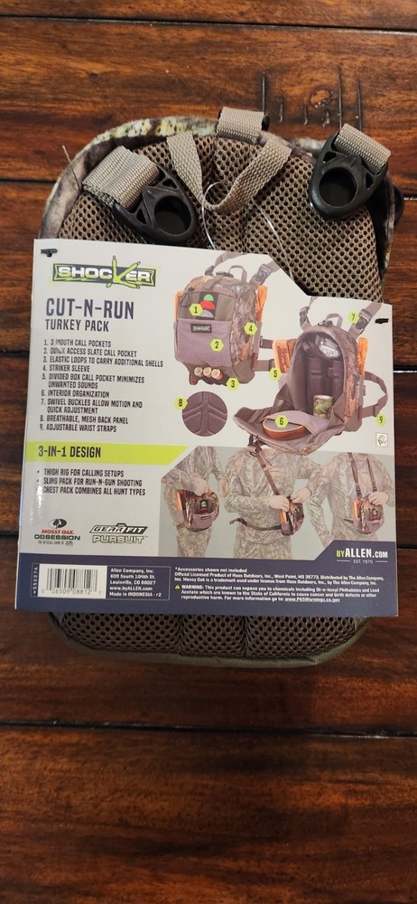 Allen Company Shocker Cut-N-Run Turkey Hunting Pack - 3in1 Functionality:
