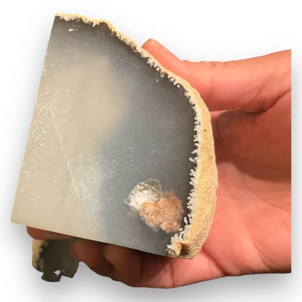 Small Crystal Bookends, Natural Agate Bookends Raw Edge Polished Surface