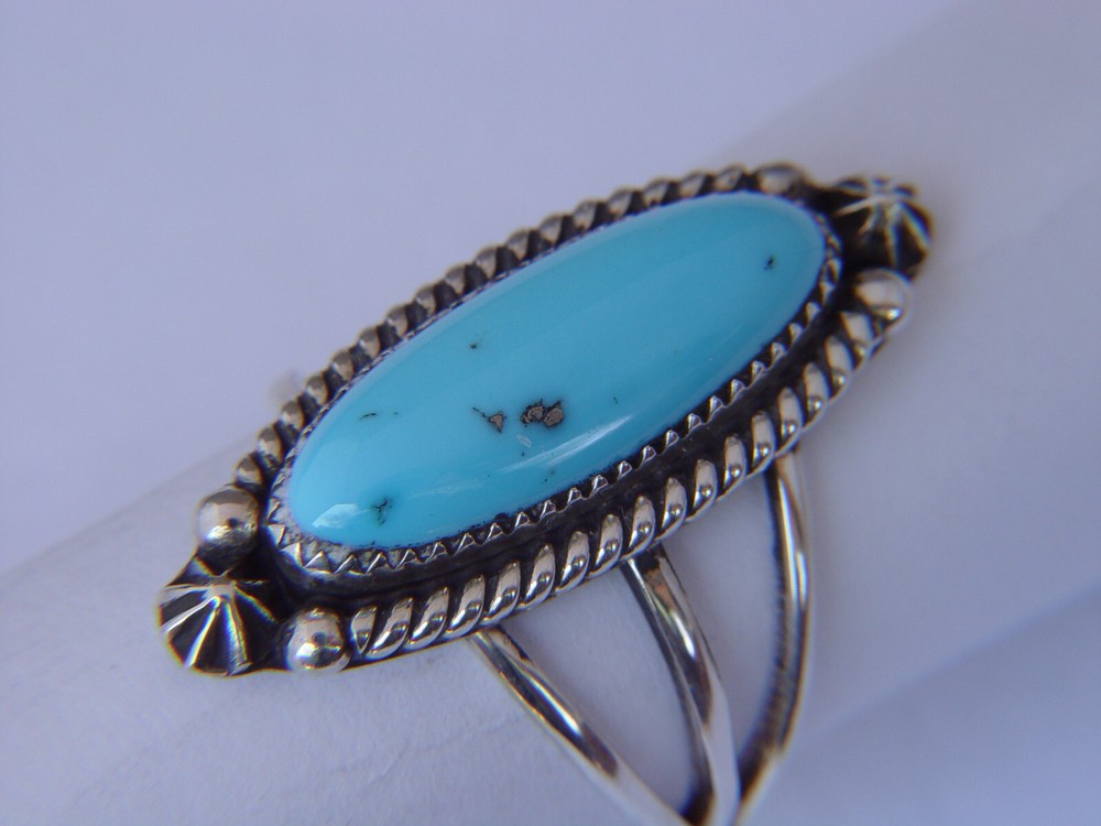 Rare Sleeping Beauty Turquoise set in Silver Ring