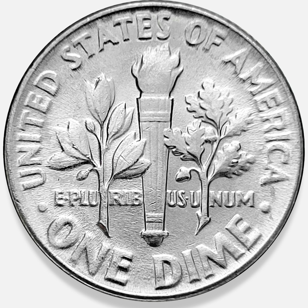 1954 P Roosevelt 10c Dime 90% Silver GEM BU LUSTER UNIQUE Bugs Bunny Die Error