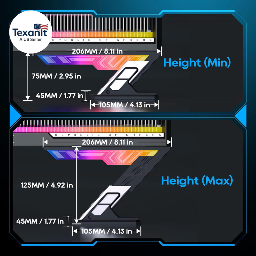 ARGB GPU Support Bracket，Horizontal GPU Anti-Sag Support Bracket 5V 3Pin Univers