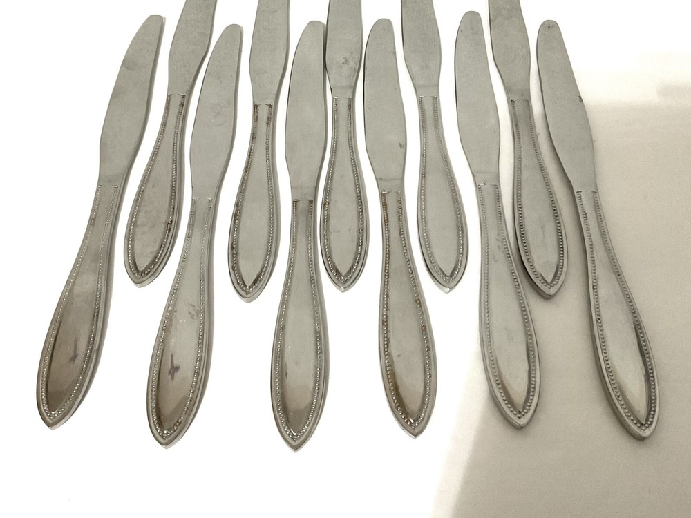 Pfaltzgraff Everyday Flatware 66 pc Set 18/0 Stainless Steel Tiny Beads