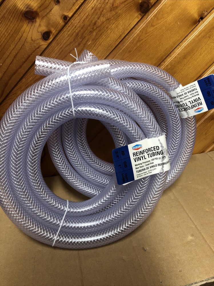 Lot Of 2 EZ-FLO 98630 PVC Clear Vinyl Tubing, 1 inch OD, 10 Ft Brand New