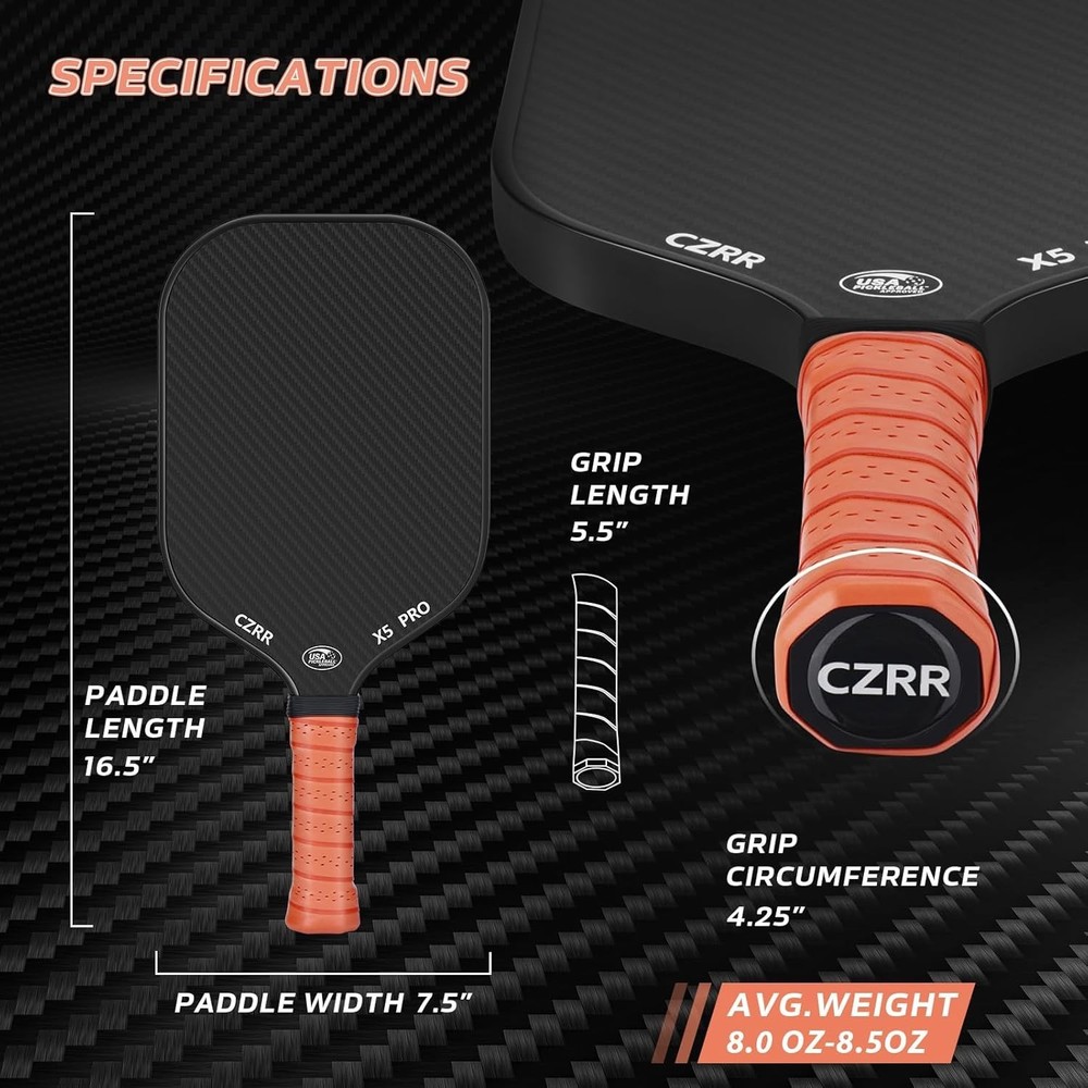 Advanced Pickleball Paddle with Comfortable Grip & Honeycomb Core - All Ages