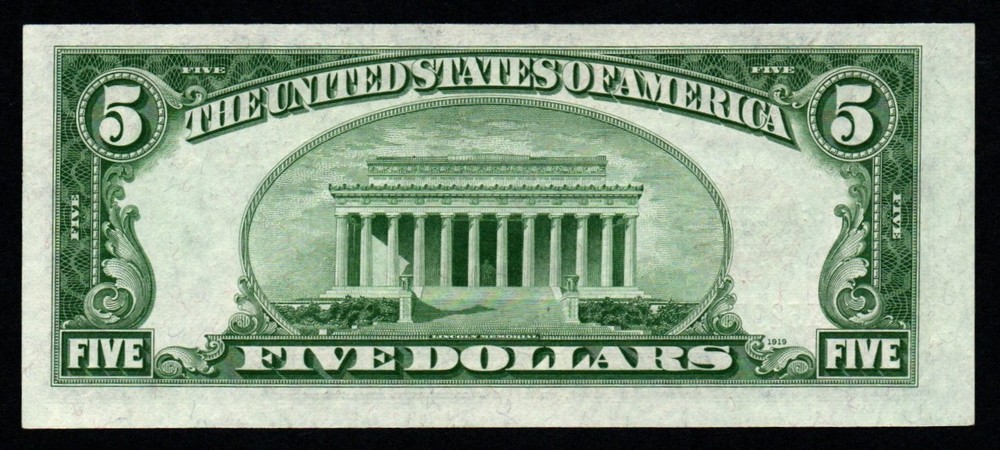 1928F $5 GEM UNC MISALIGNED CUTTING ERROR UNITED STATES NOTE!