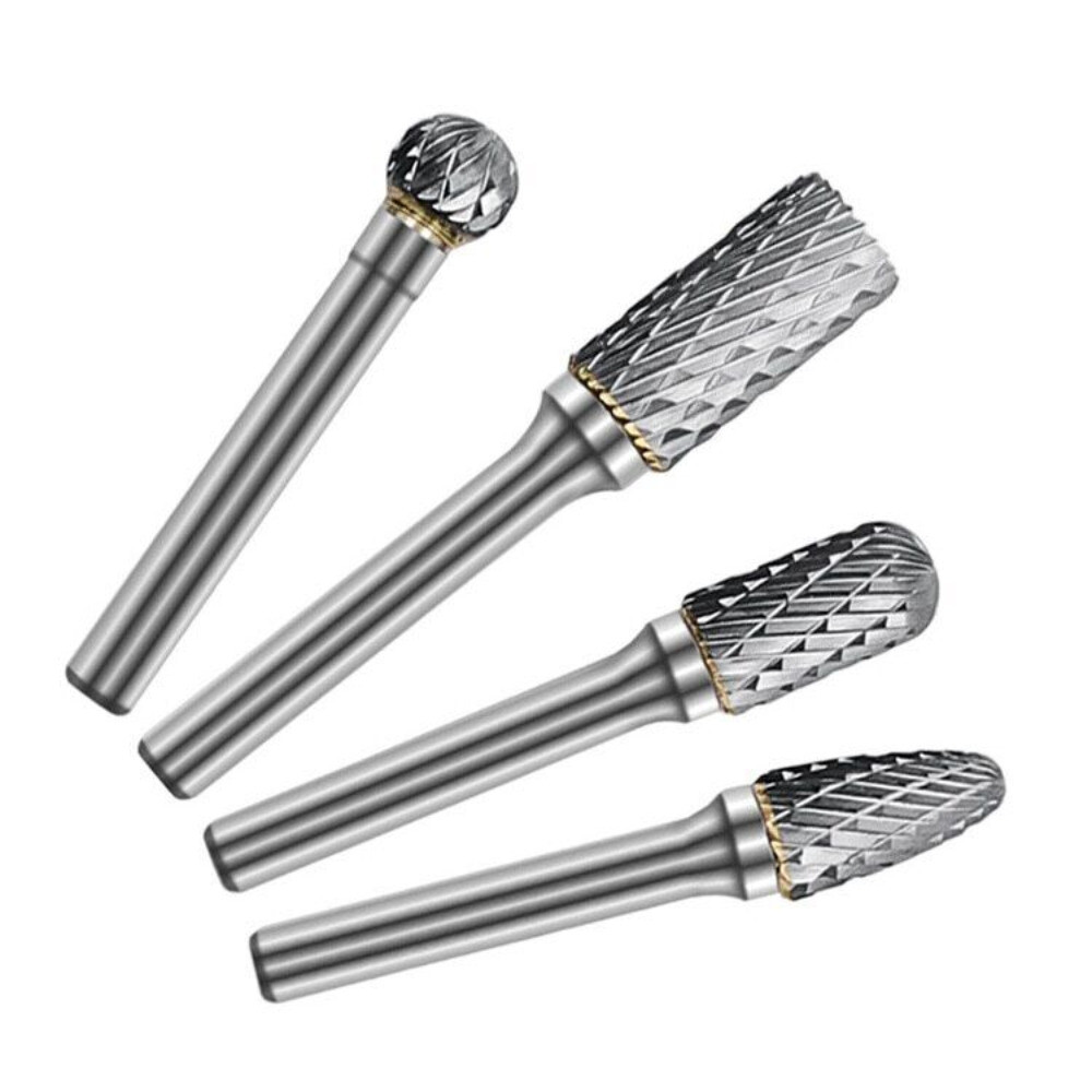 8pcs Tungsten Carbide Burrs Set 6MM Shank Double Cut Solid Carbide Tool New