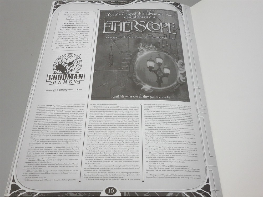 Etherscope - Just a Delivery Roleplaying Adventure (Goodman Games)