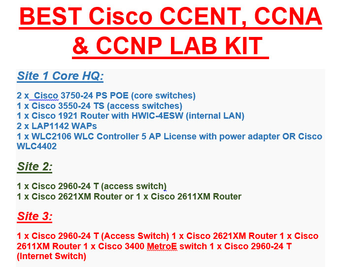 Cisco CCENT, CCNA & CCNP LAB KIT Complete Hands on
