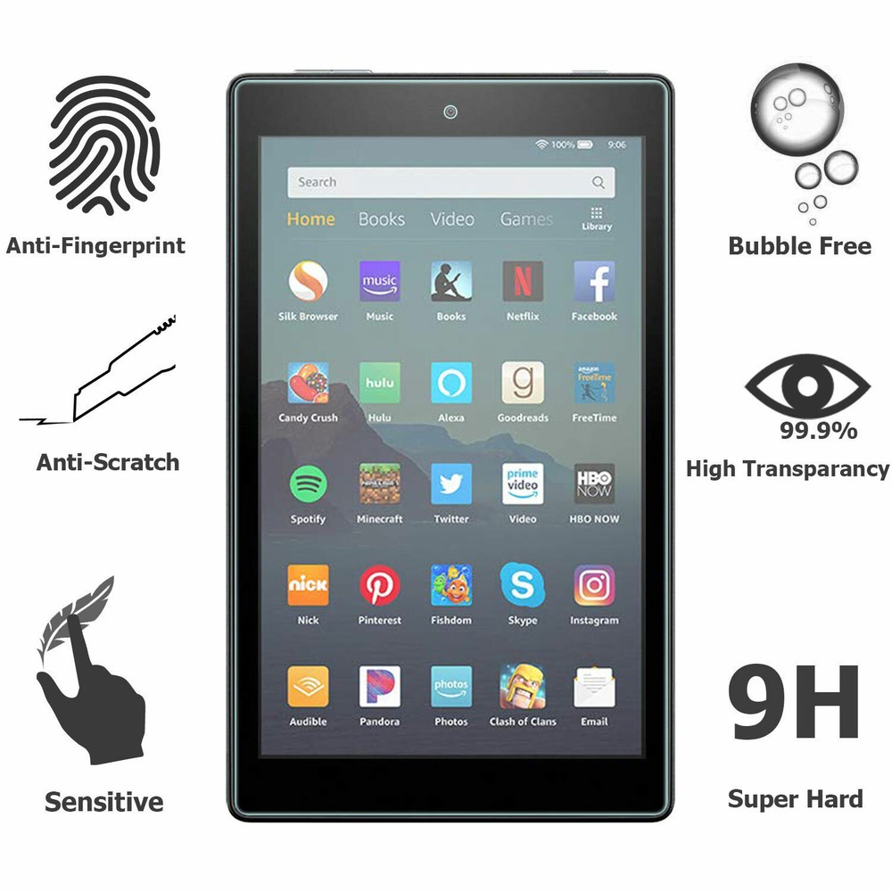 2 Pack Tempered Glass Screen Protector for Fire 7 Kids Edition Tablet 2019/2017