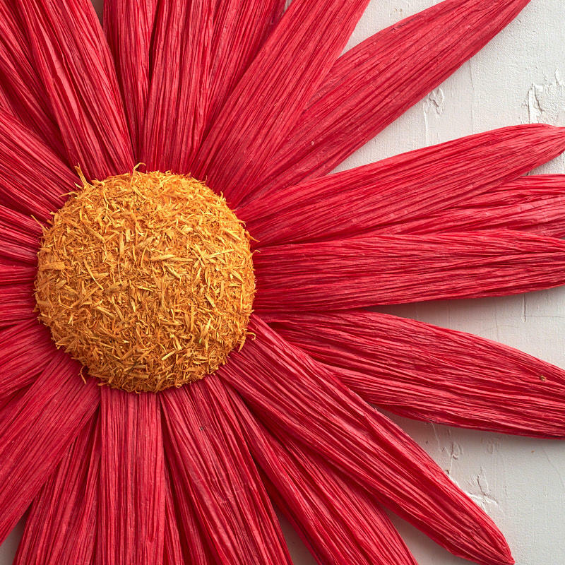 Hot Pink Paper Twist Display Daisy