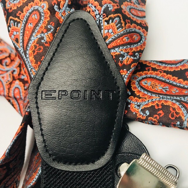 Brown Orange Blue Paisley E Point Suspenders Y-Back