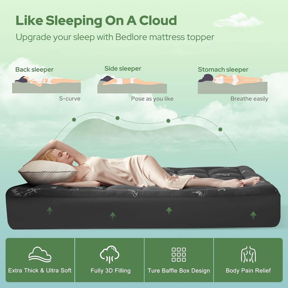 Queen Mattress Topper Viscose Derived from Bamboo