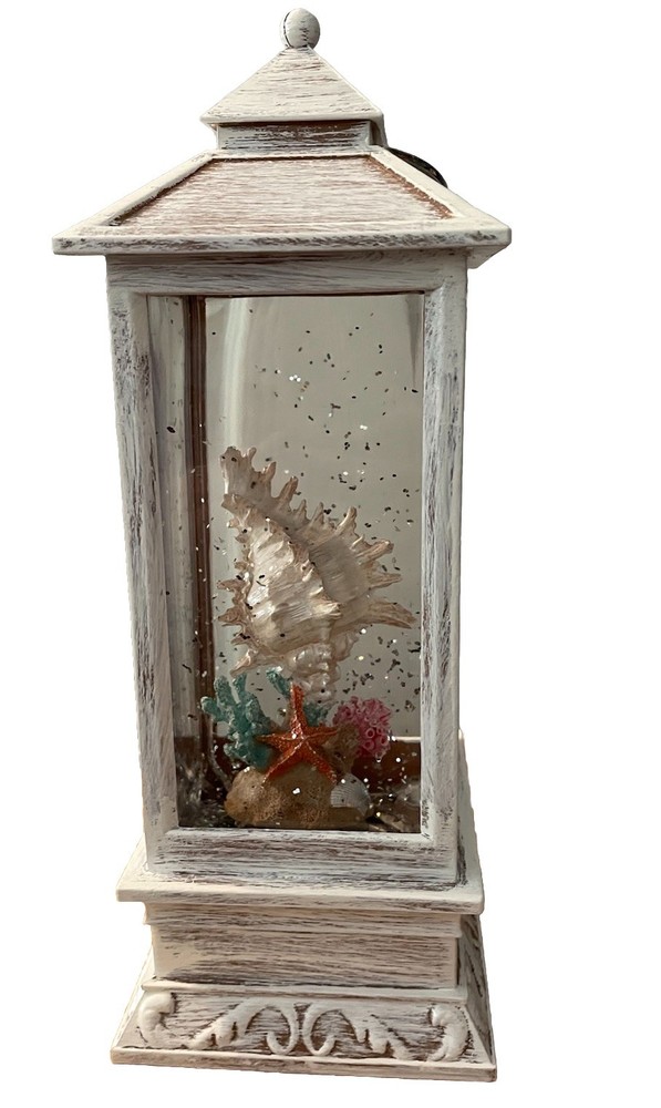 Acrylic Seashell Glitter Globe Lantern Style Takes 3 AA Batteries