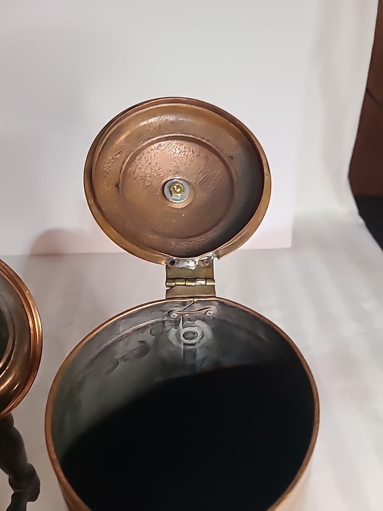 Copper Tin Lined Coffee Pots 10" And 8"