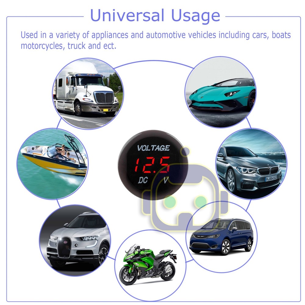 DC 12V-24V RED LED Panel Digital Voltage Meter Display Voltmeter Car Motorcycle
