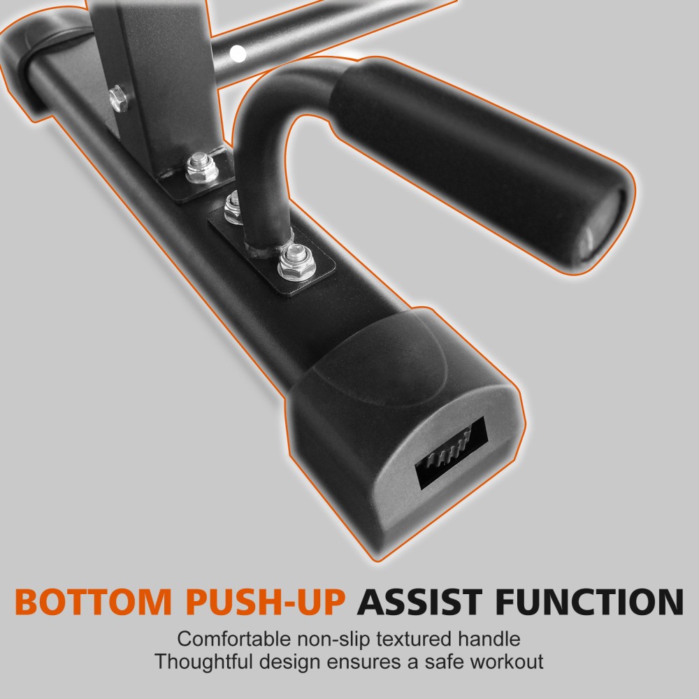 Dip Bar Station Set 6 Level Adjustable Pull Up Bars 1200lbs Parallettes Bars