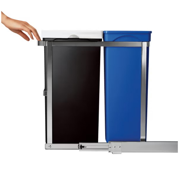 Container simplehuman 9 gal./35 ltr. Undercounter Dual Pull-Out Trash Can - New