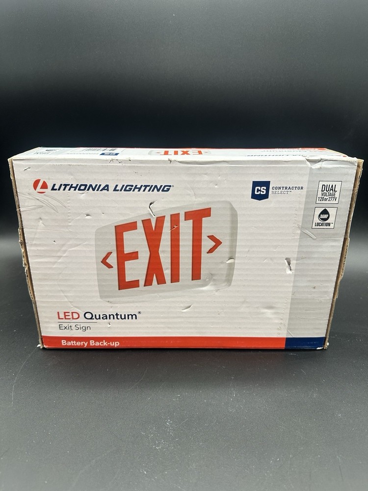 Lithonia Lighting Quantum Dual Voltage Indoor LED Lighted Emergency Exit Sign