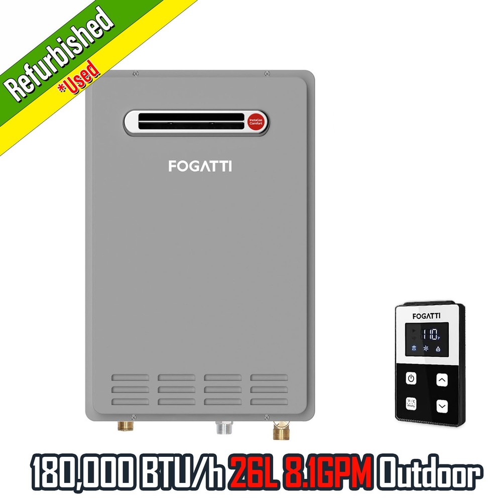 【90% NEW】26L 8.1GPM Tankless Water Heater 180,000 BTU/h Propane Gas Outdoor