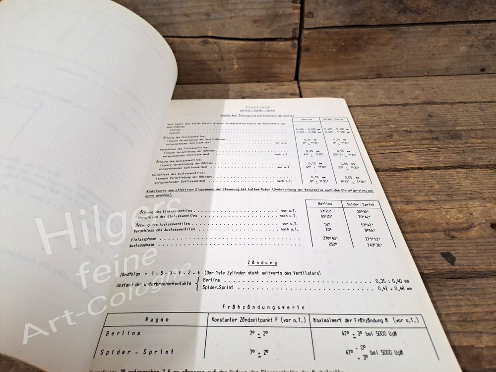 Genuine Alfa Romeo Type 2600 Specifications, Main Control Mass, Workshop Book