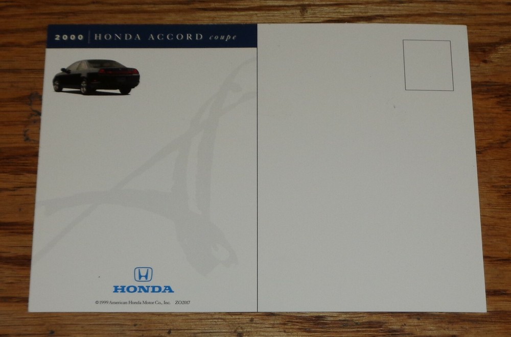 Original 2000 Honda Accord Coupe Postcard 00