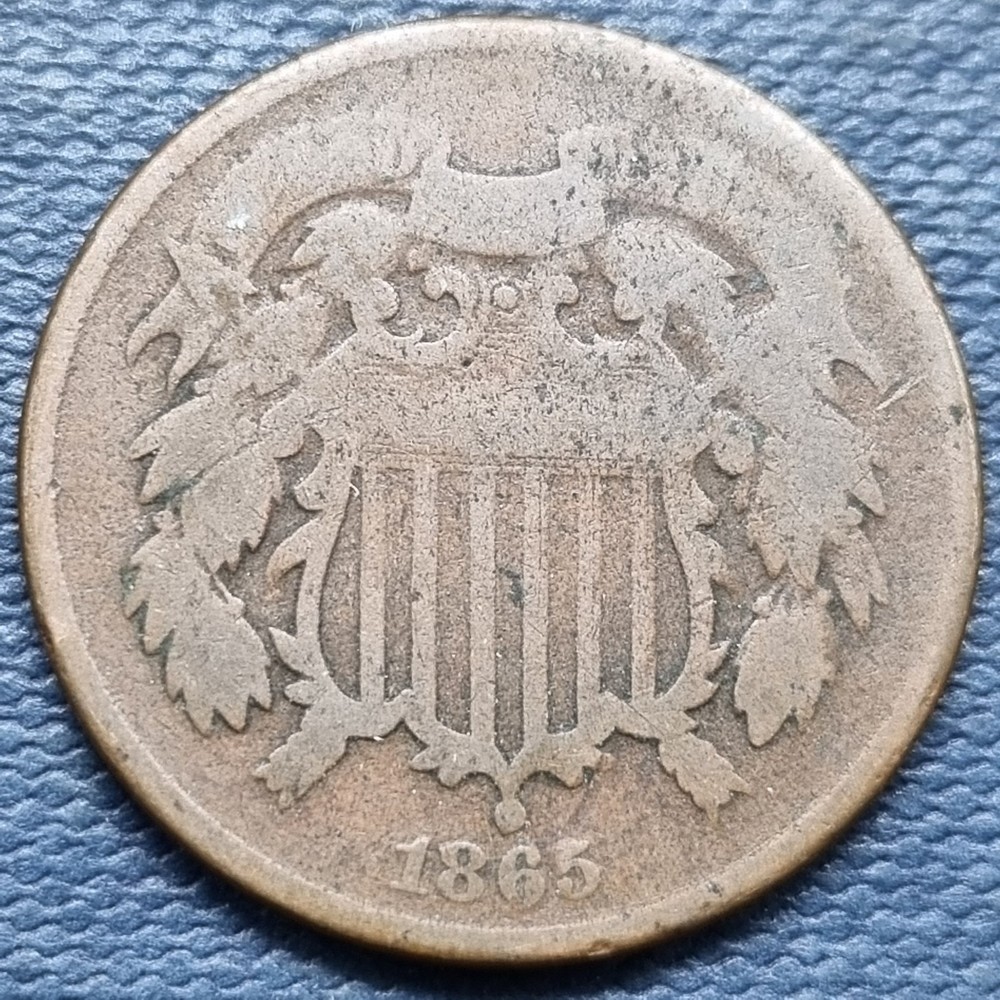 1865 Two Cent Piece 2c Type Coin Better Grade #96968