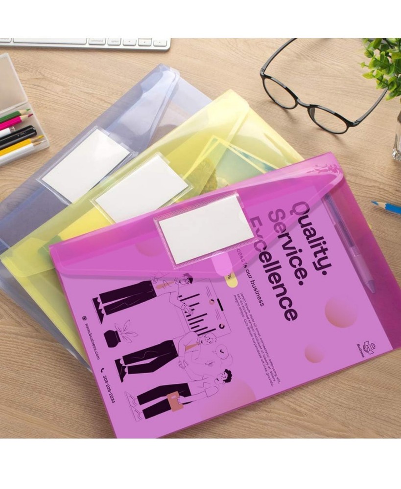 70 PCS Plastic File Folders Envelopes for Documents, School Office Reusable