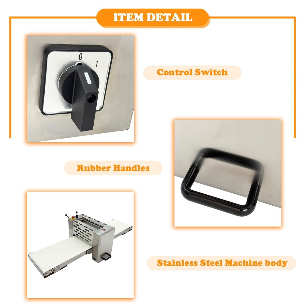 110V Desktop Foldable Dough Sheeter Dough Pressing Machine Puff Pastry Machine