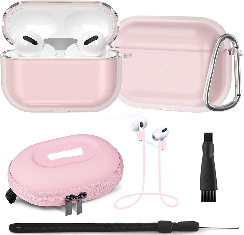 Protective Silicone Earbud Pro Case Cover Clear Pink