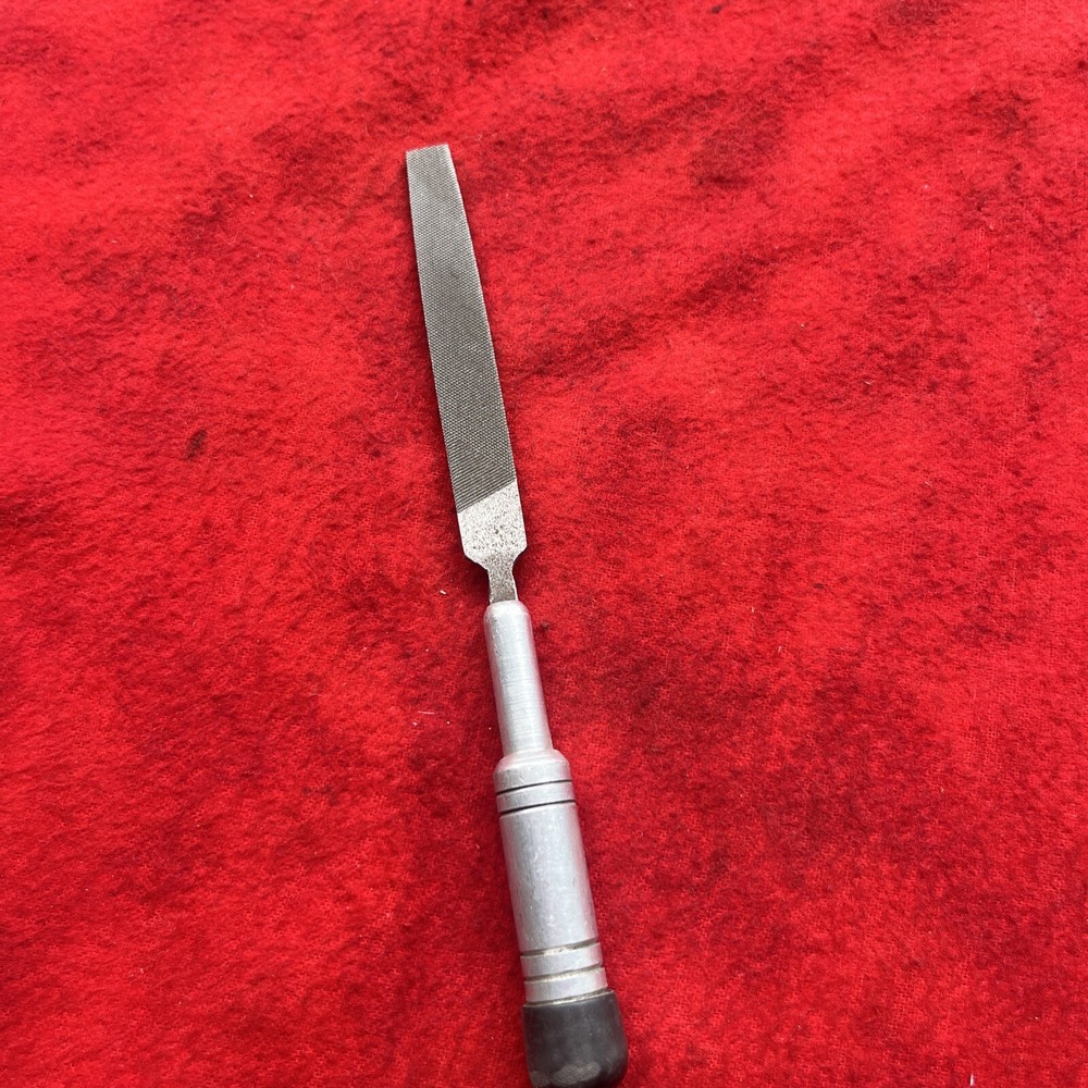 7" FLAT BASTARD HAND FILE TOOL WITH PERMANENT HANDLE (t56)