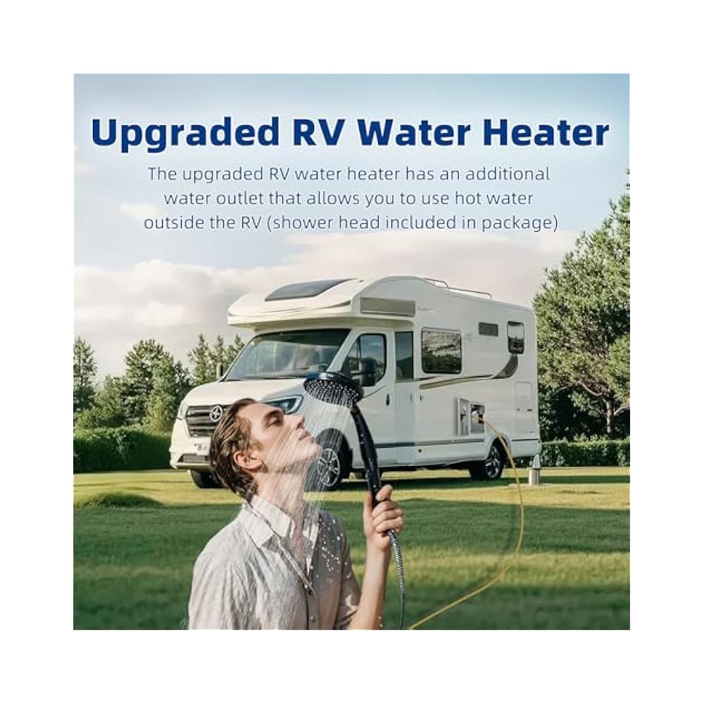 RV Tankless Heater, Fast Hot Water, 55000 BTU, 12V DC, Ideal for Showers