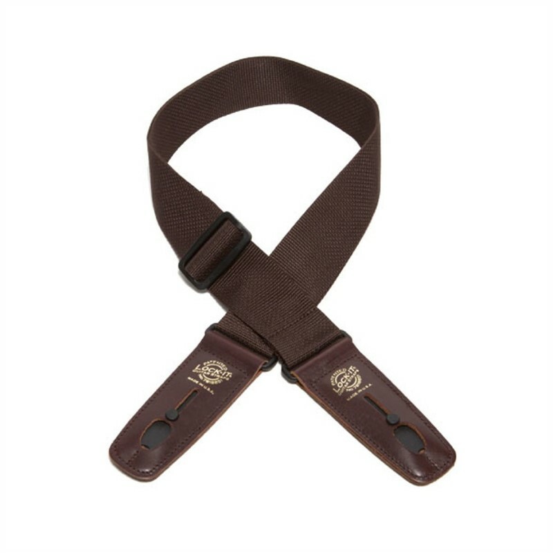 NEW - Lock-It Straps Professional Gig Series 2" Brown Poly Strap, Locking Ends