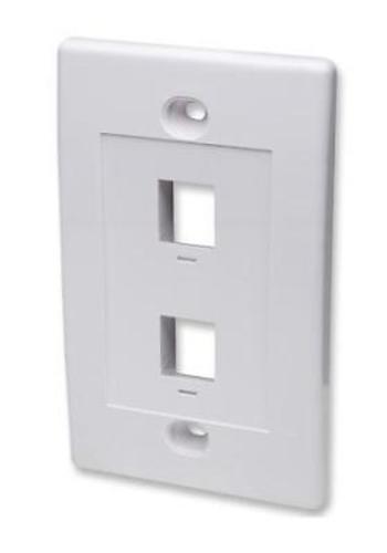 2-Outlet Flush-Mount Wall-Plate, White, 5-Pack, 77107