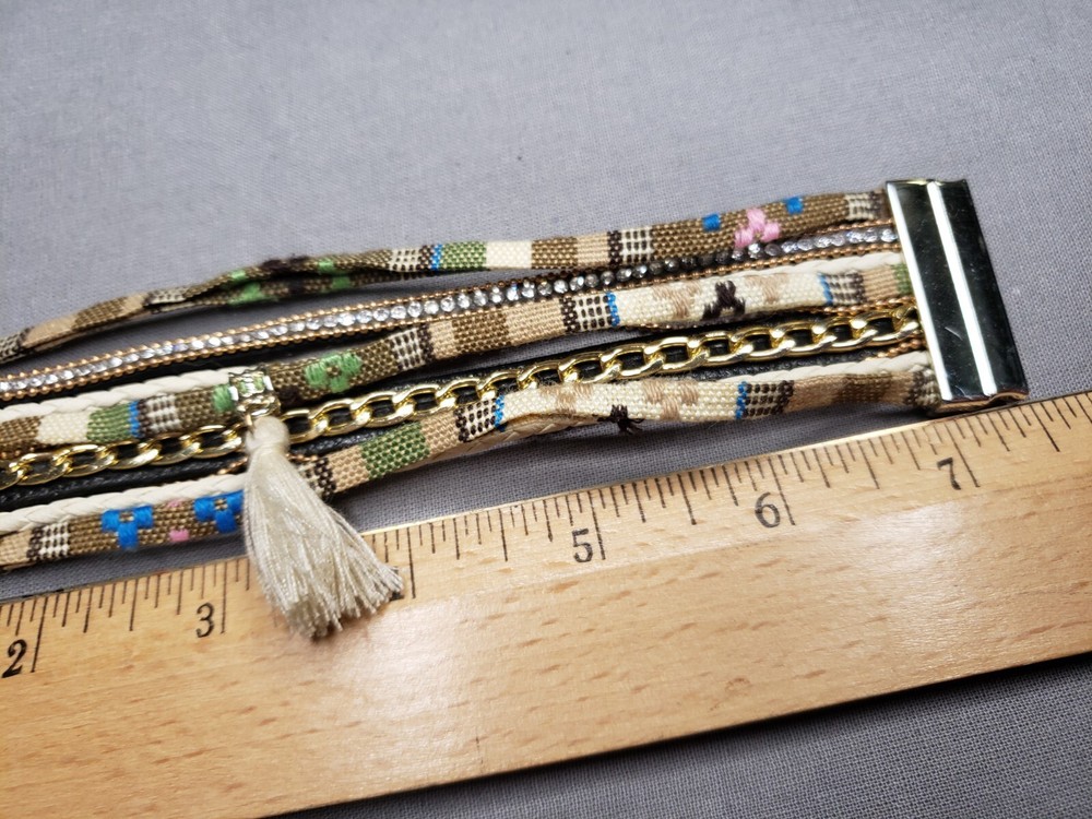 Vintage Bracelet Multi Strand Fabric A18
