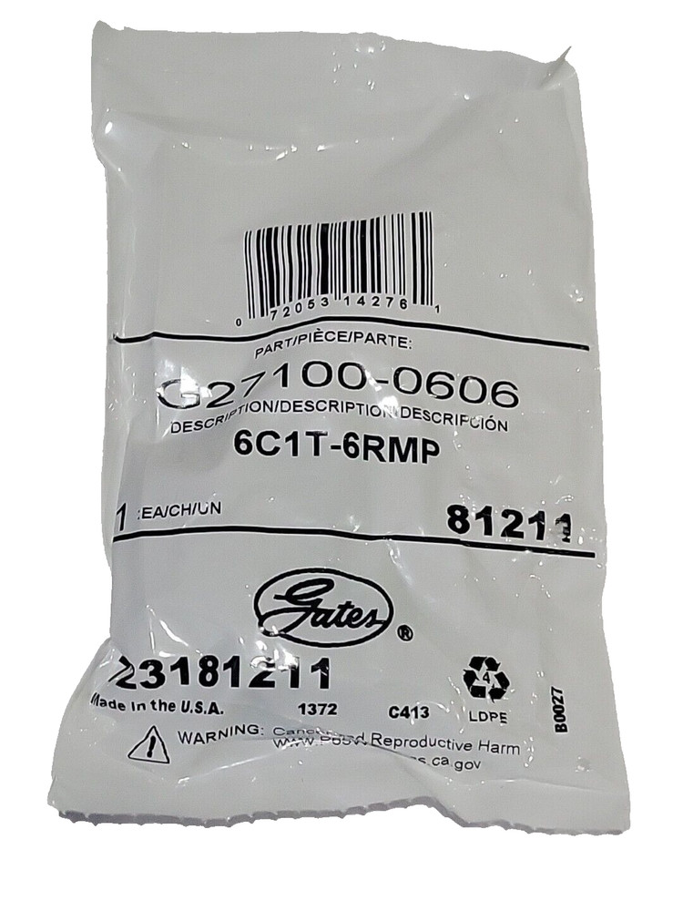 Gates G27100-0606 Hydraulic Coupling 3/8 Single Wire