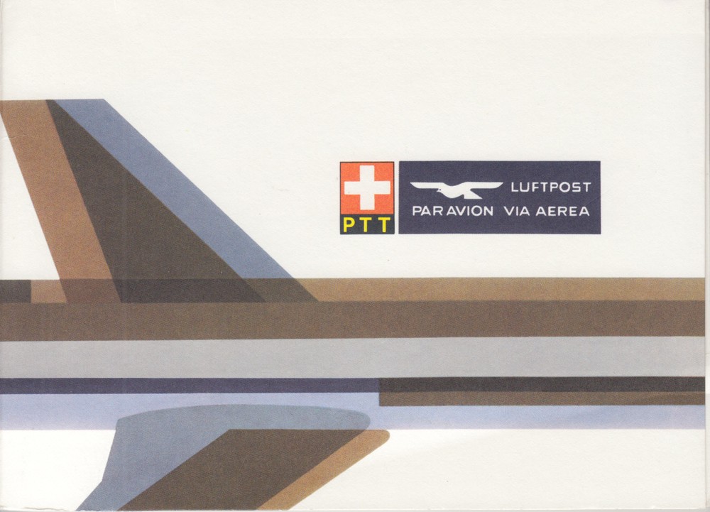 Switzerland Mi 1196 on 4 diff cacheted commemorative flight covers in folder
