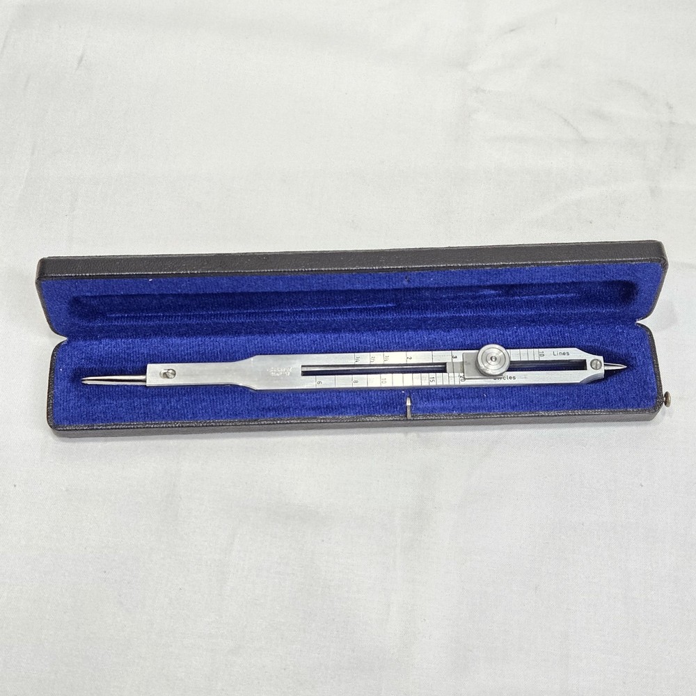 Vintage Charvoz Drafting Bow Compass Set West Germany No 11-4587 Divider Tool