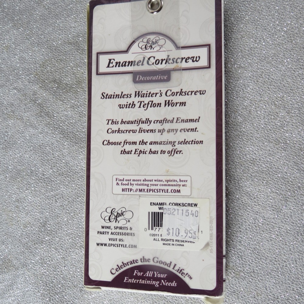 Enamel Corkscrew New in Box