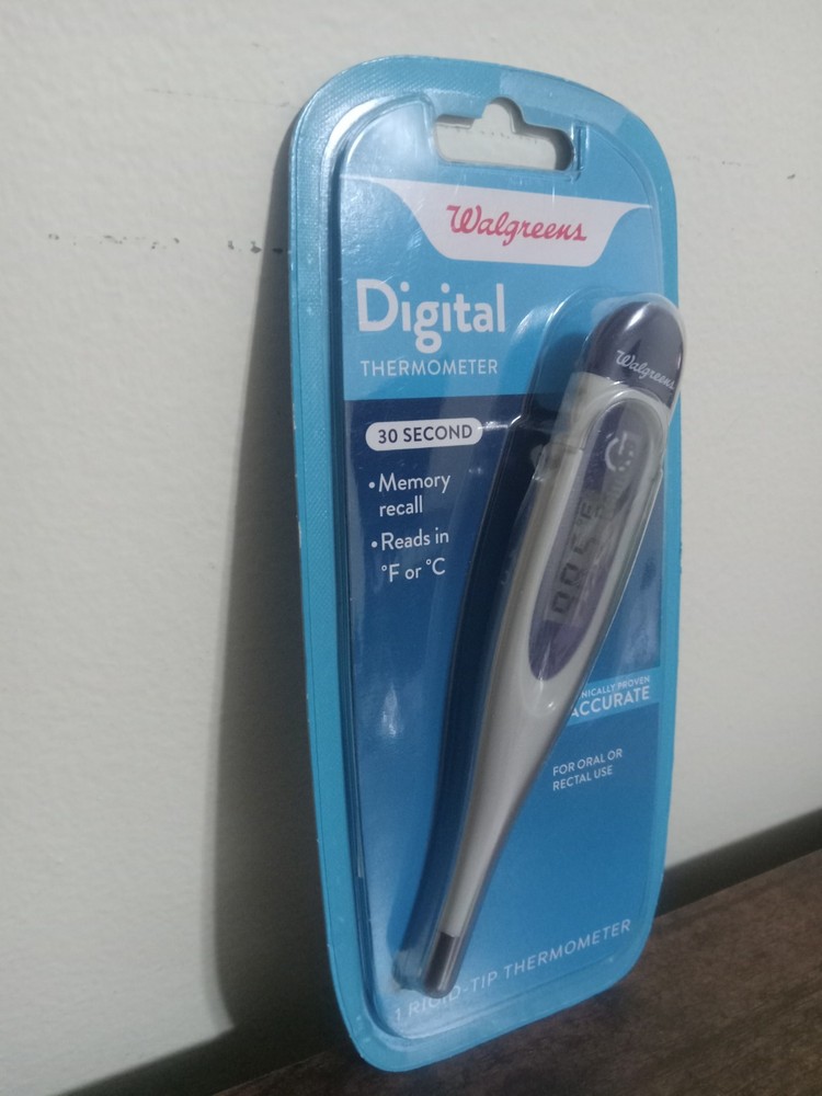 Digital Thermometer 30 Second Rigid-Tip Thermometer with Memory recall