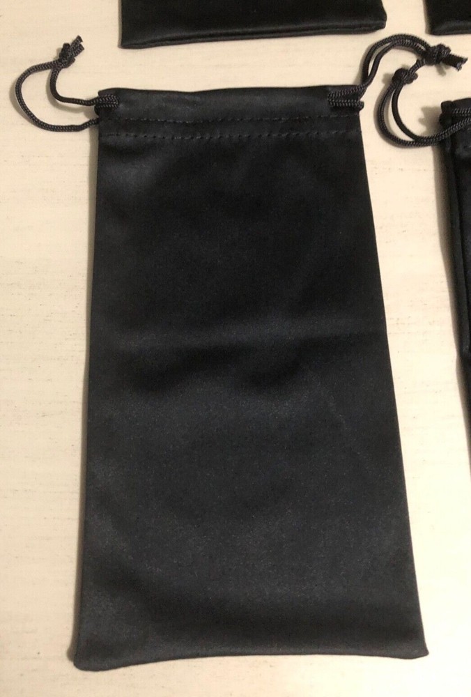 4 Black Drawstring Pouches (For Sunglasses or Other Items)