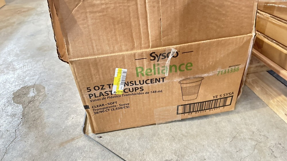 SYSCO RELIANCE 5 oz. TRANSLUCENT Plastic CUPS Translucent 990 CT New CLEAR CUP