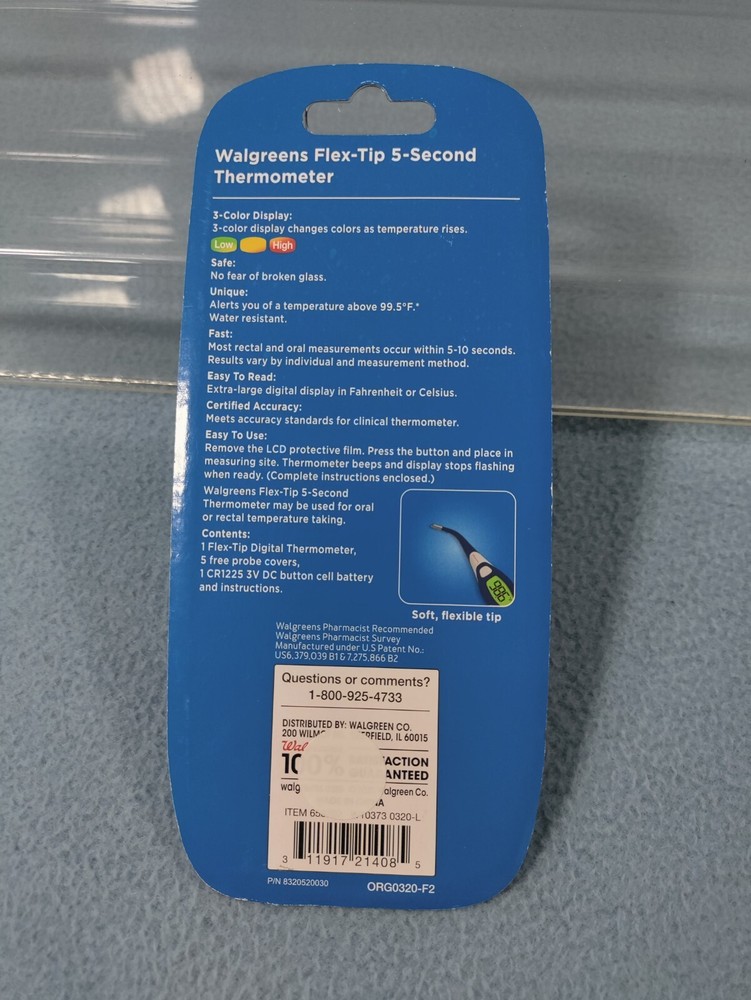 NEW SEALED DIGITAL FLEX-TIP THERMOMETER 5 SECOND FLEXIBLE TIP MEMORY RECALL