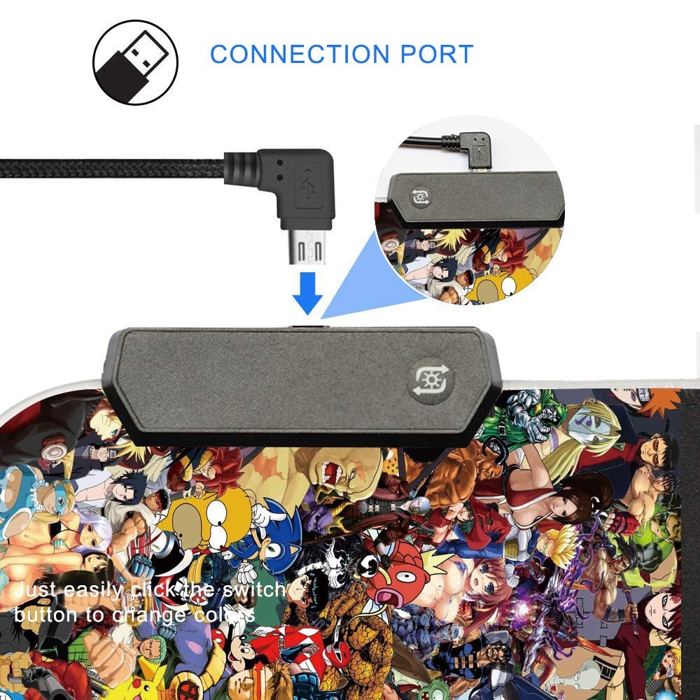 RGB Mouse Pad, Large Extended Soft Led Mouse Mat with Different Lighting Mode...